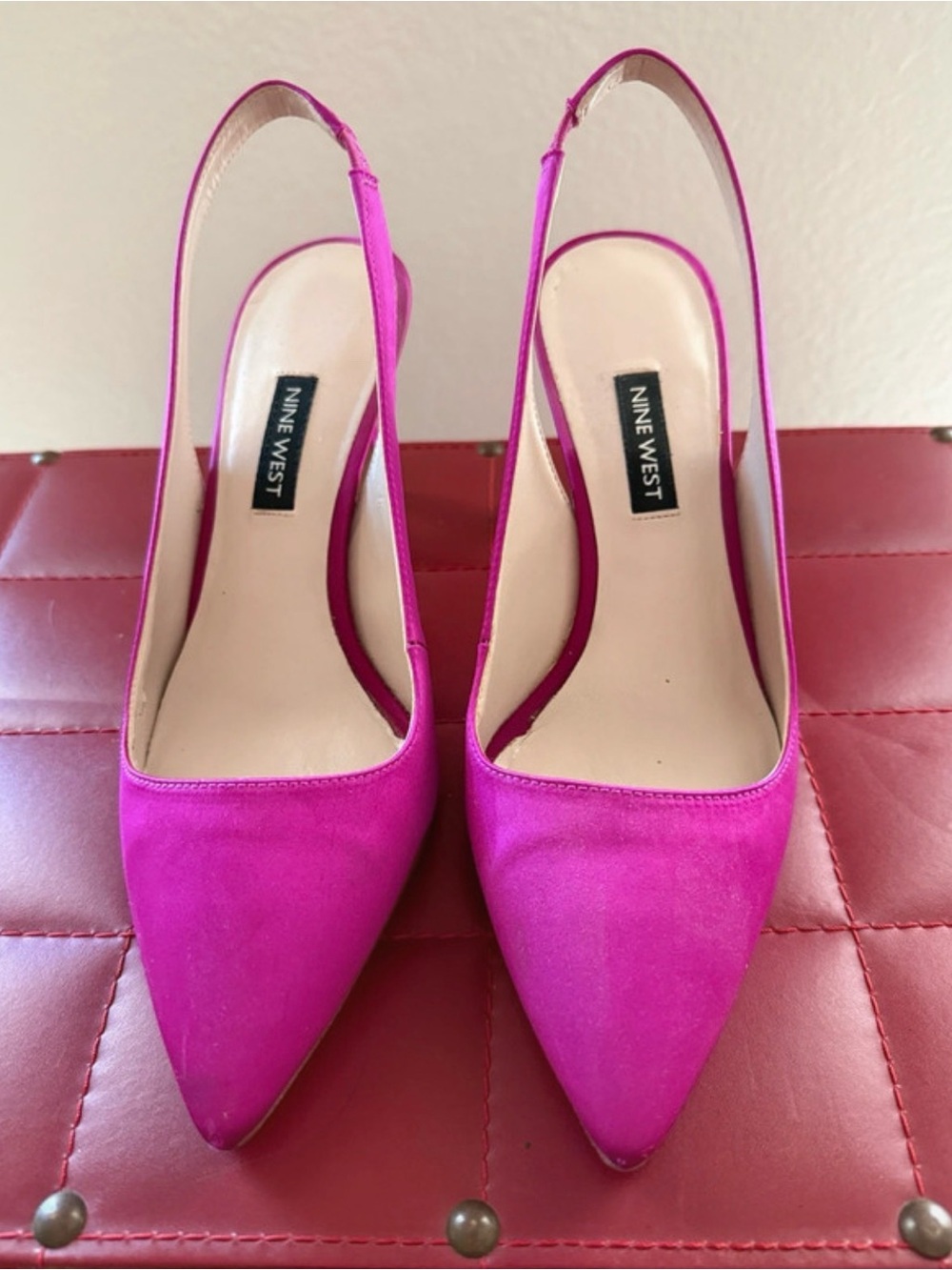 Nine West Hot Pink Pointed Slingback Pumps